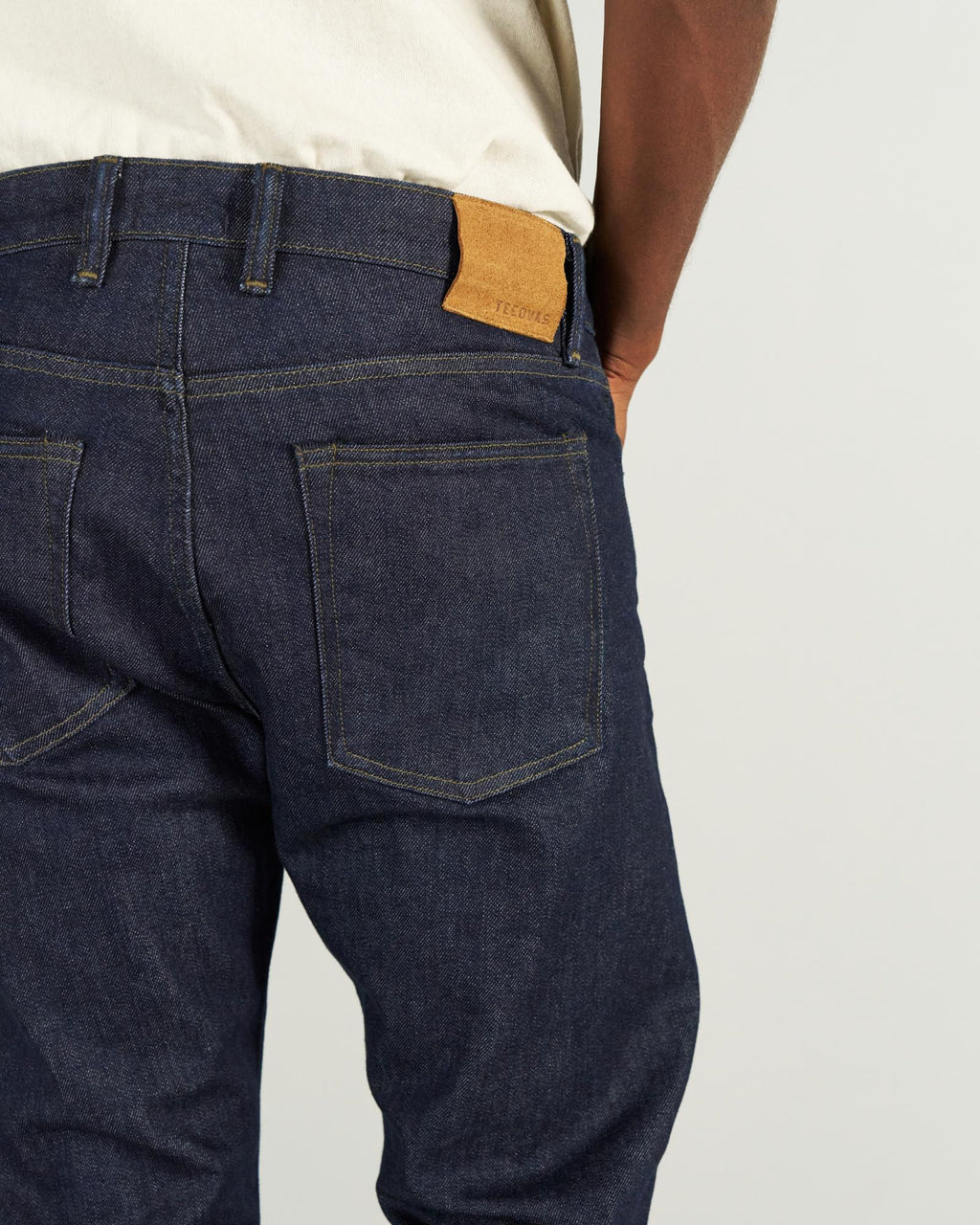 Closeup view of Men's Straight Crafted Denim - Resin Rinse