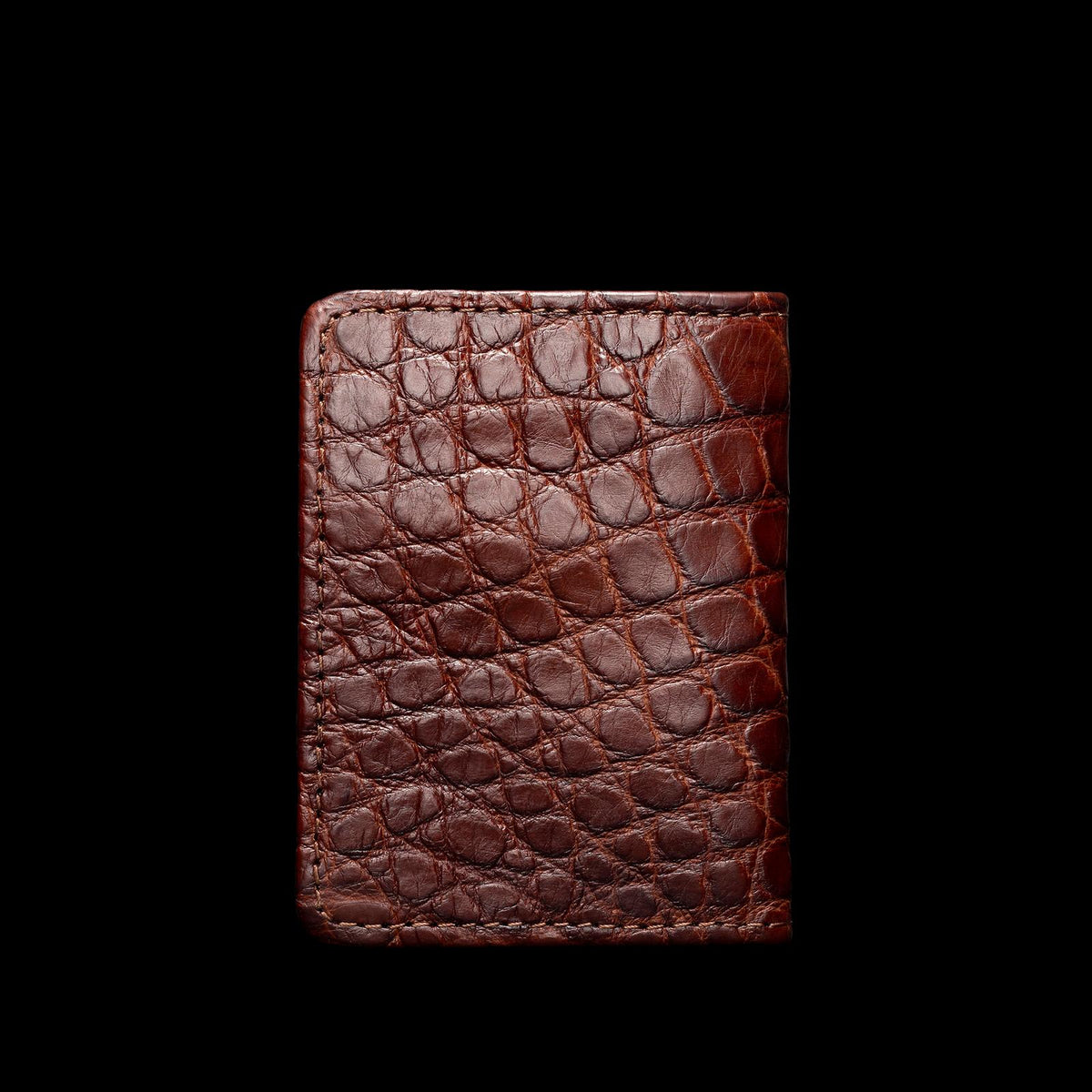 Back view of Bifold Card Case - Walnut on plain background