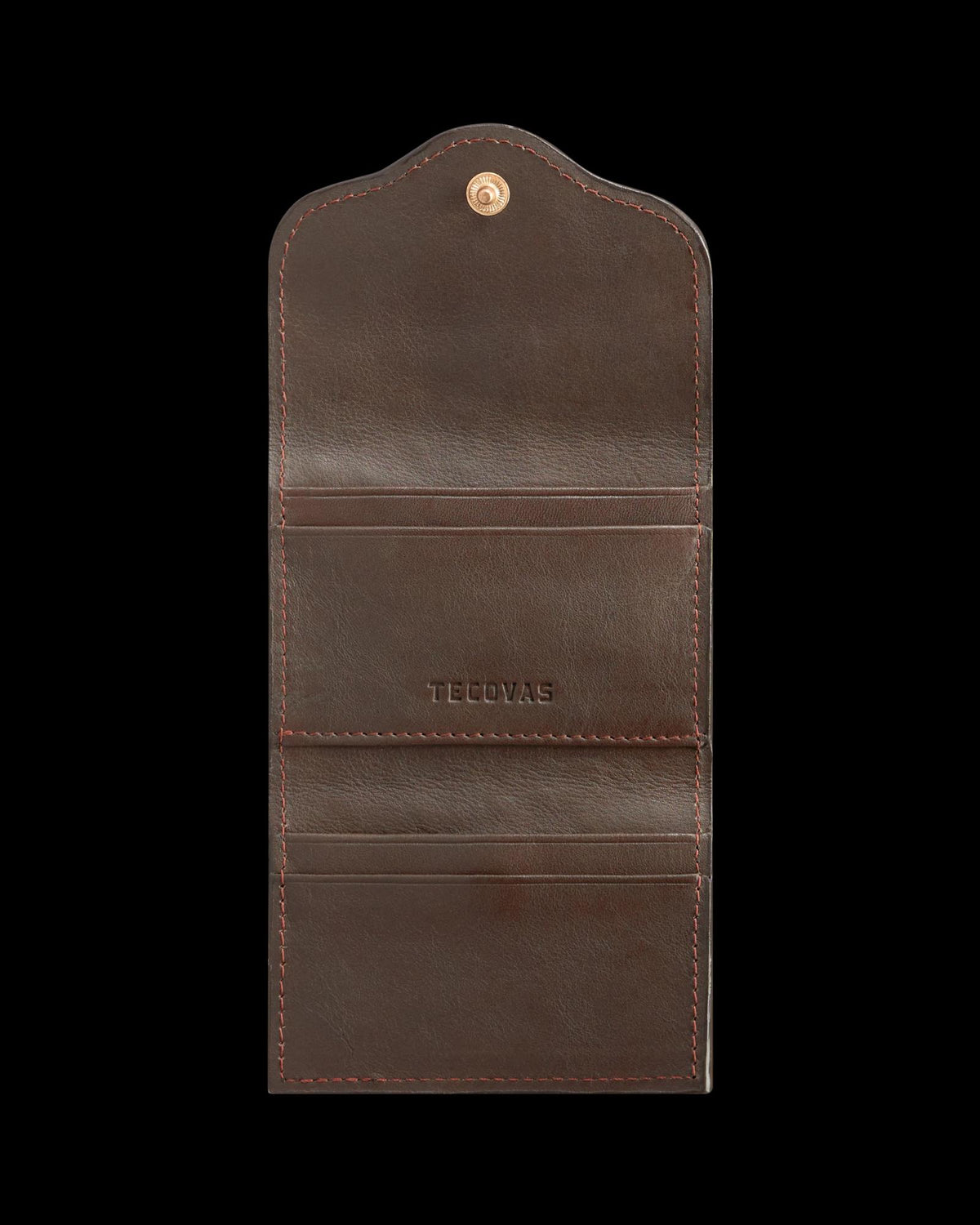 Inside view of Ostrich Card Case - Dark Forest on plain background