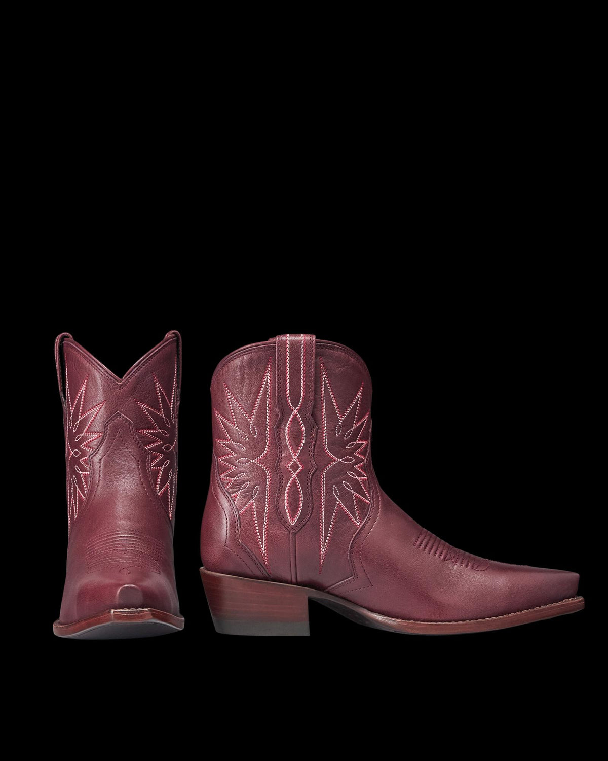 Pair view of The Lynn - Wine Cowhide on plain background