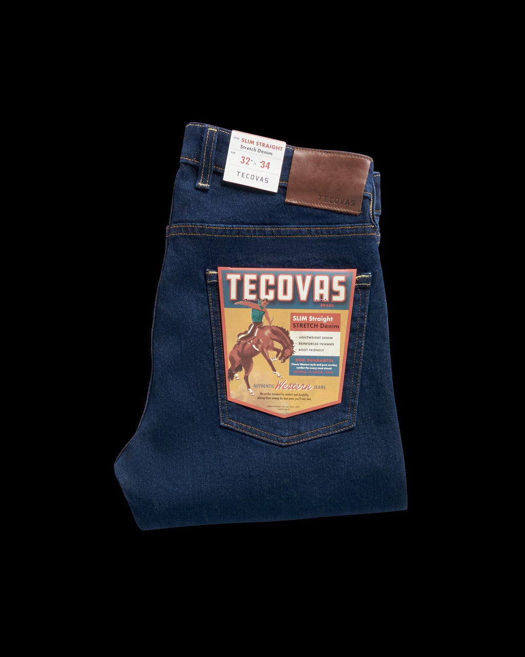 View of Men's Slim Straight Stretch Denim - Dark Indigo