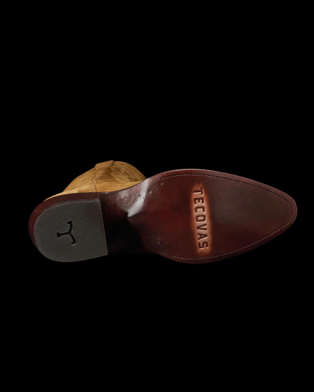 Sole view of The Abby - Sienna Suede on plain background