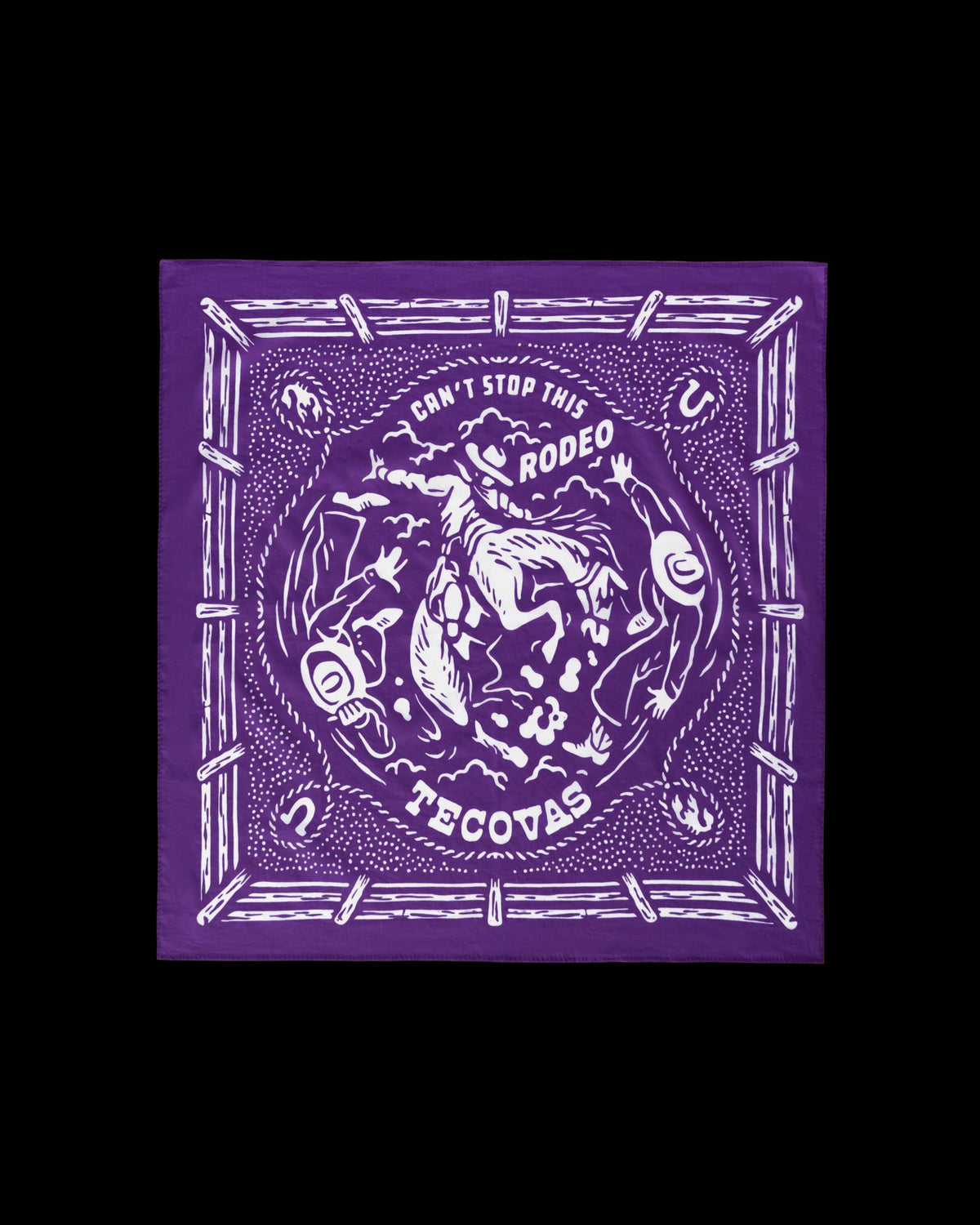 Front view of Gameday Bandana - Purple on plain background
