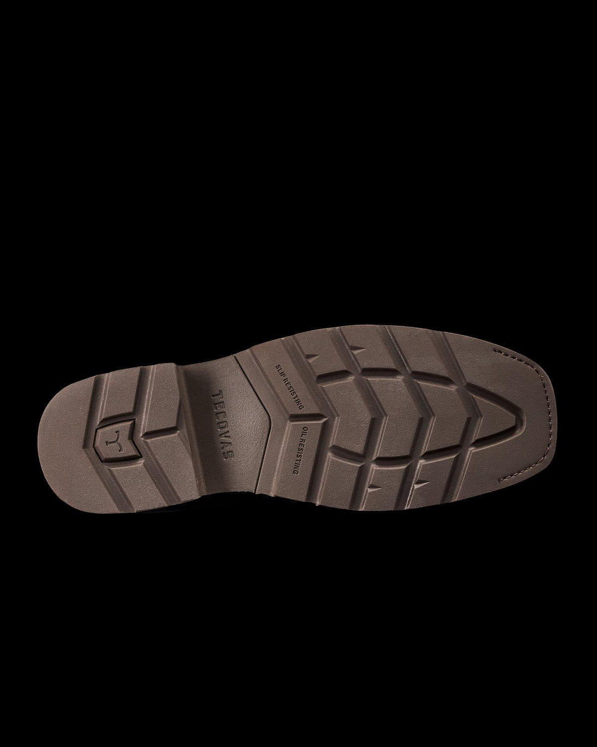 Toe view of LongHaul Waterproof Square Composite Toe Work Boot - Rust Cowhide on plain background