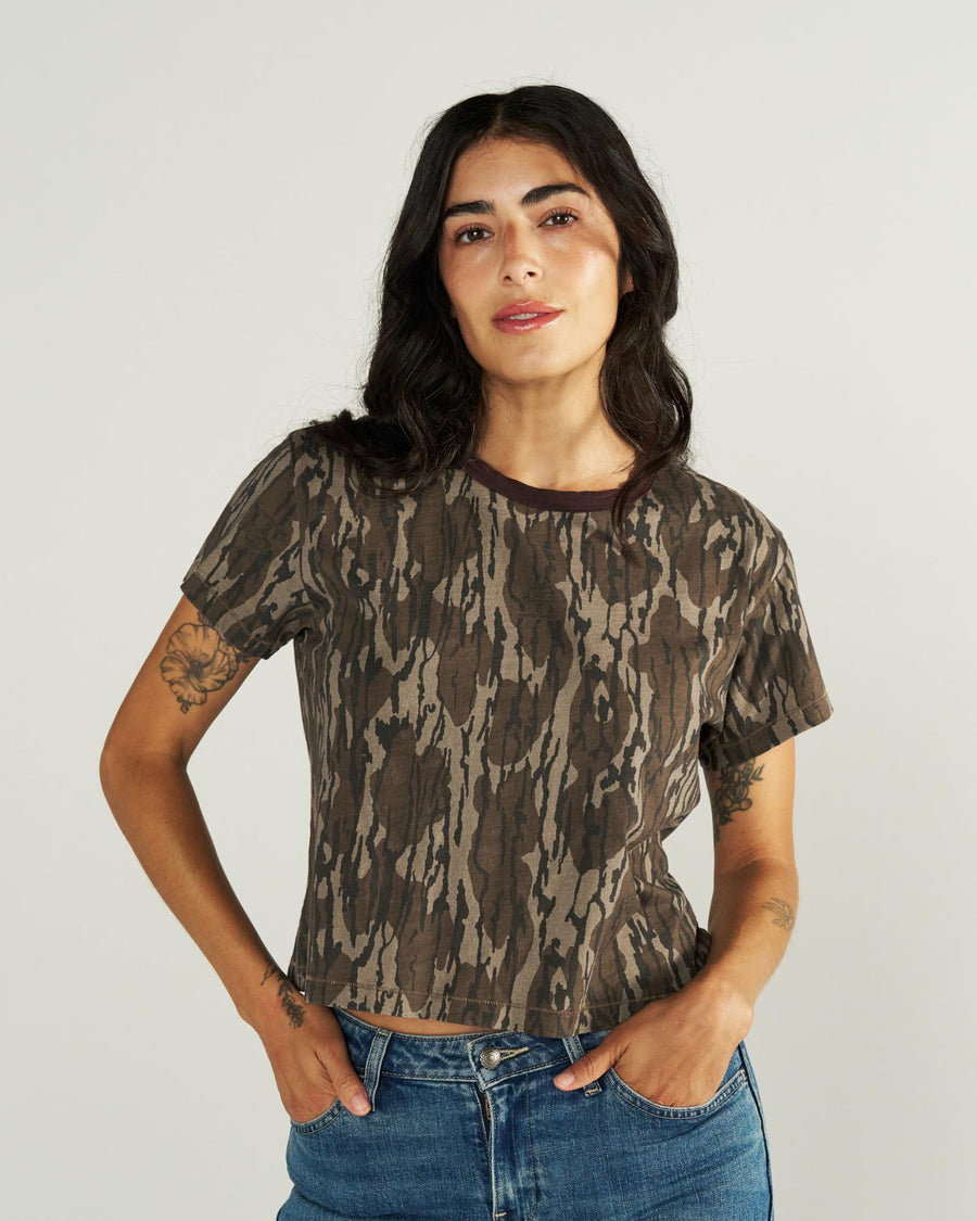 Women's Tecovas x Mossy Oak Ringer Tee - Original Bottomland