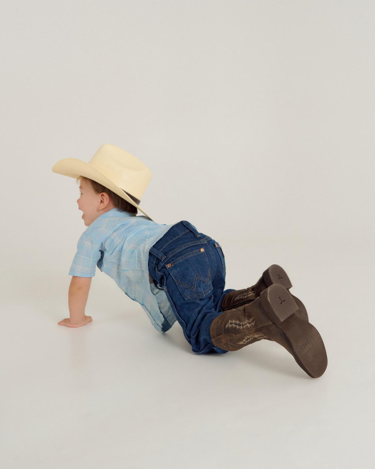 Full view of The Doc Toddler - Cafe Goat on model