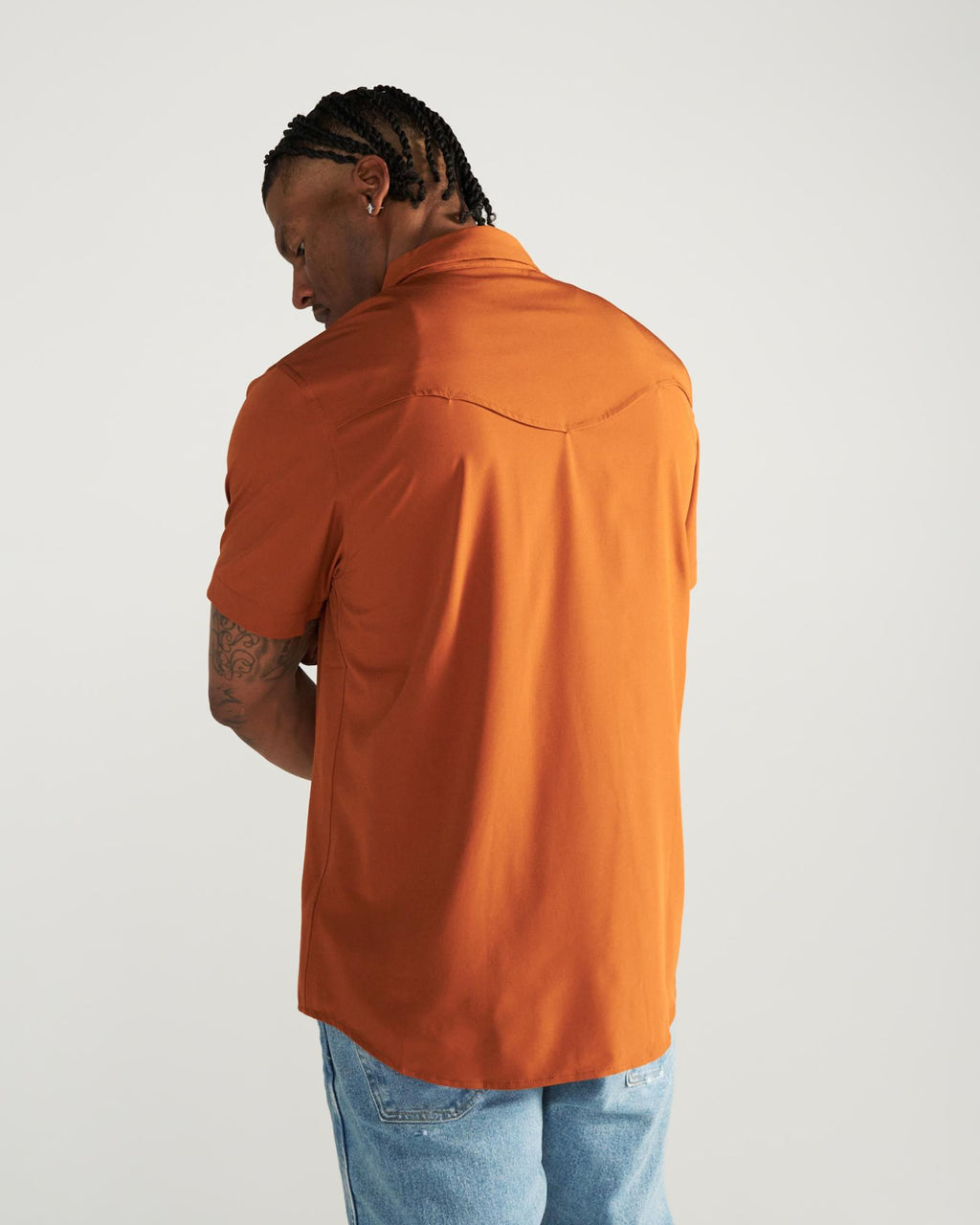 Men's Performance Western Short Sleeve Pearl Snap - Burnt Orange