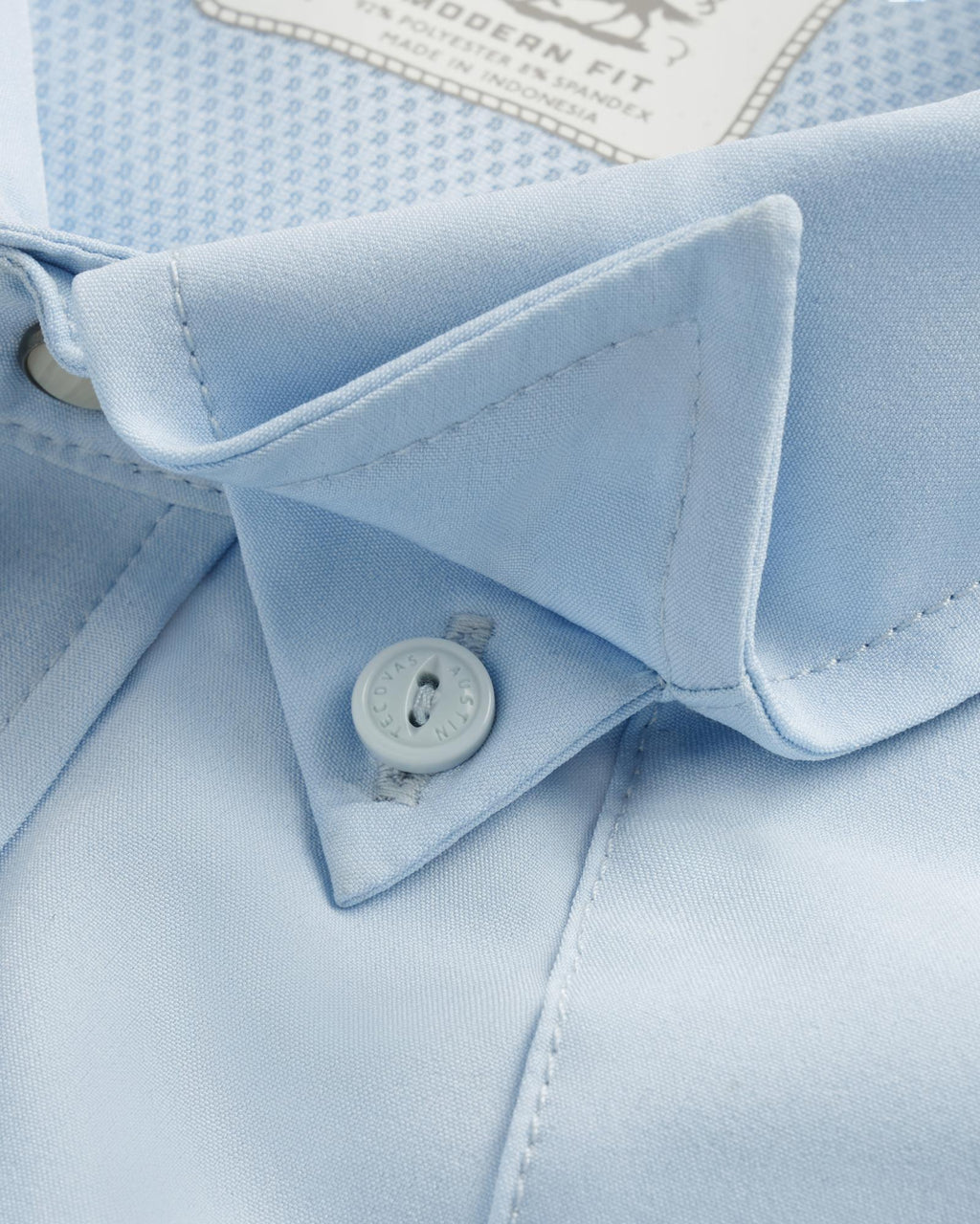 Closeup detail view of Men's Performance Western Pearl Snap SS - Sky