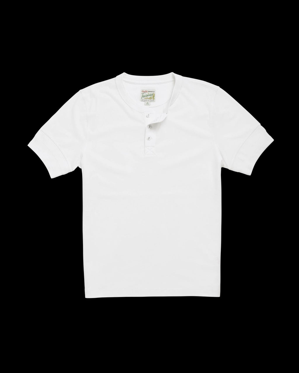 Flatlay image of the Men's Short Sleeve Henley in white