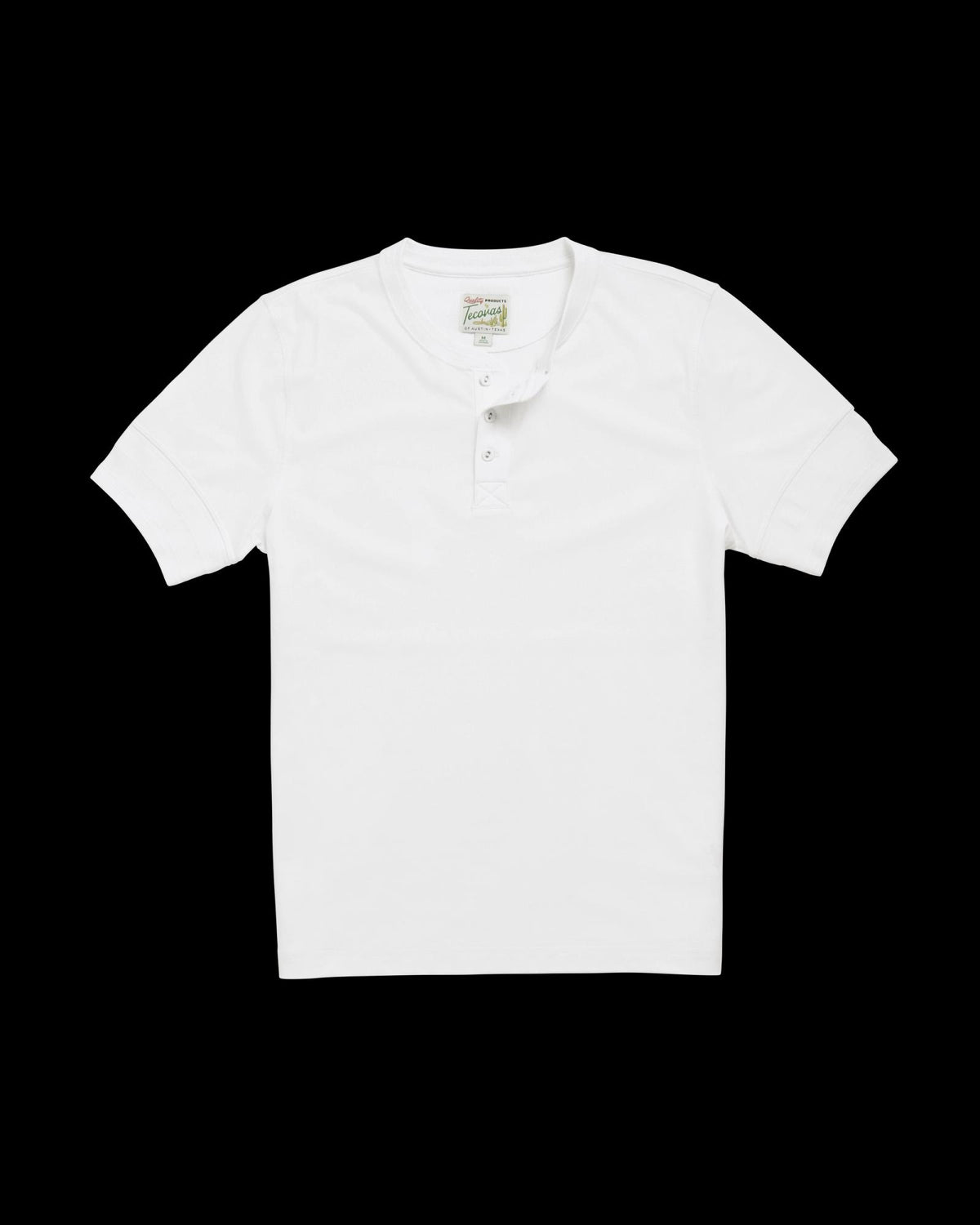 Flatlay image of the Men's Short Sleeve Henley in white