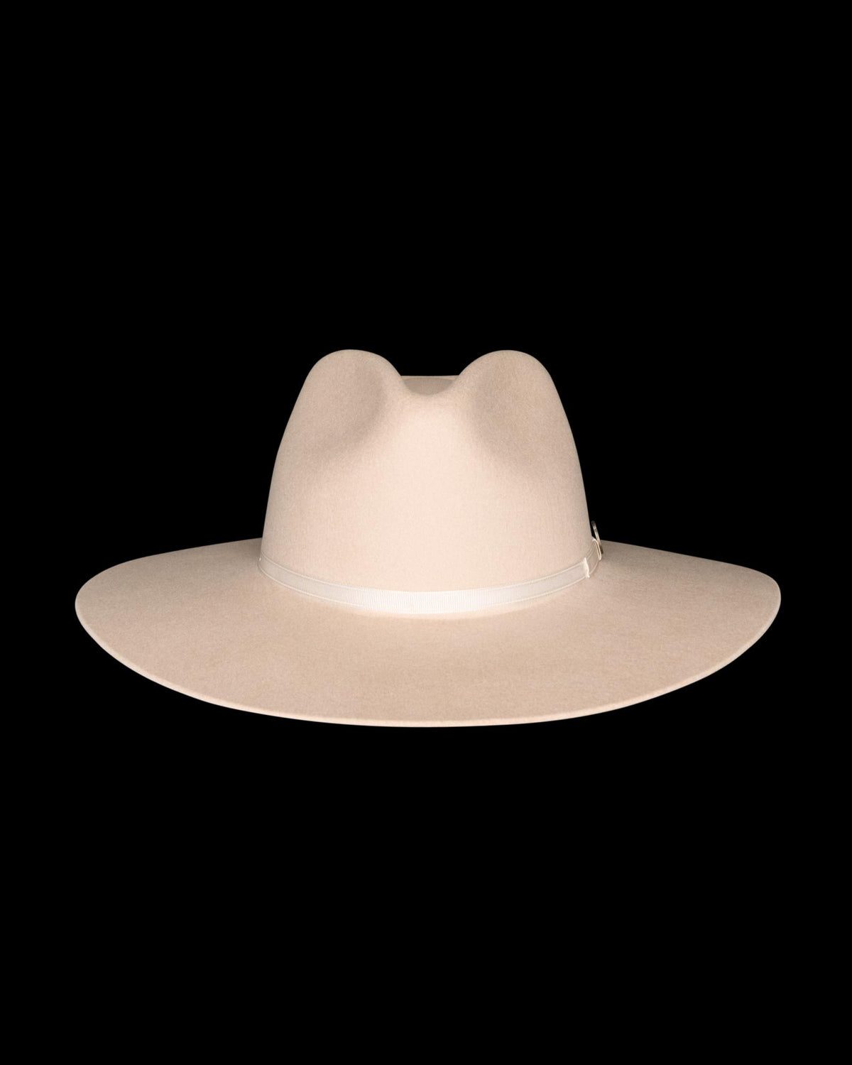 Front view of The Belle Wool Cowgirl Hat - Cream on plain background