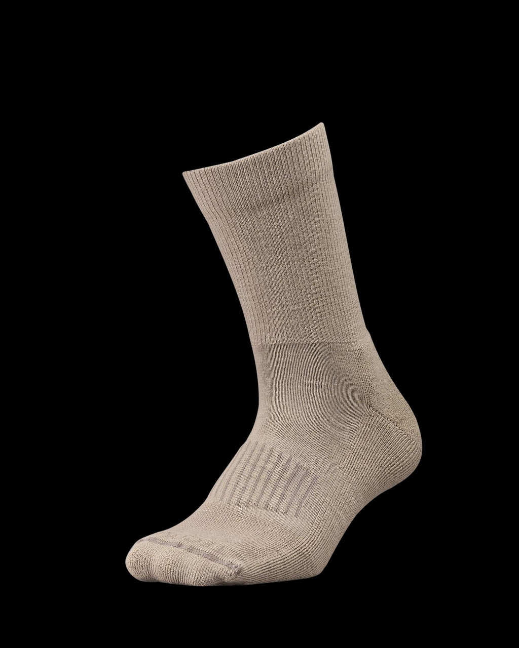 Quarterfront view of Crew Socks (3-Pack) - Brown/Tan/Black on plain background