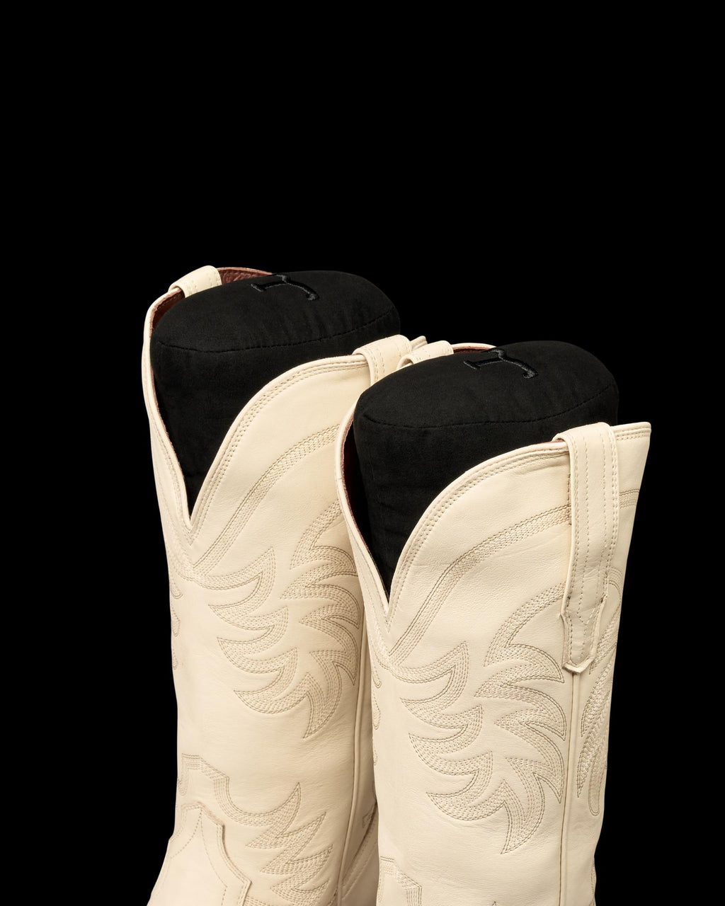Inside view of Fabric Boot Inserts - Black on plain background