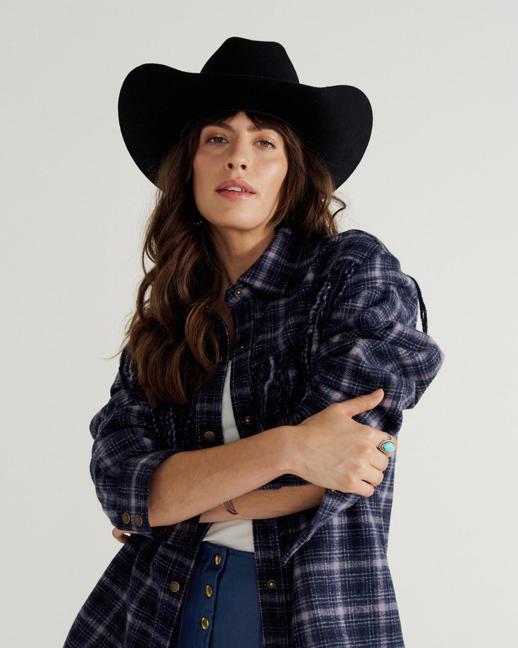 View of Cattleman Wool Cowboy Hat - Black