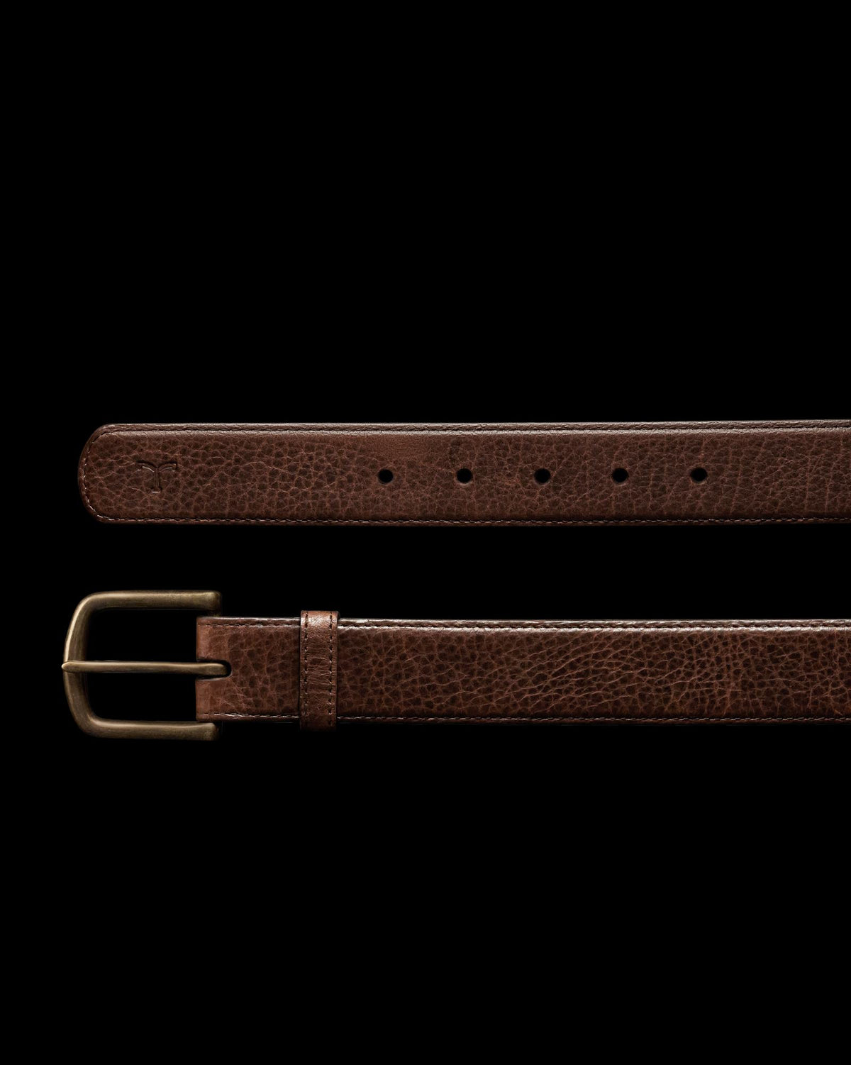 Closeup view of Men's Bison Belt II - Tobacco