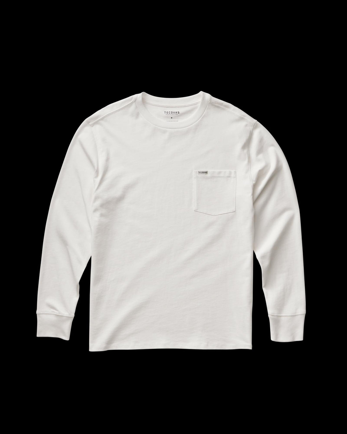 Closeup detail view of Long Sleeve Standard Issue Pocket Tee - Bone