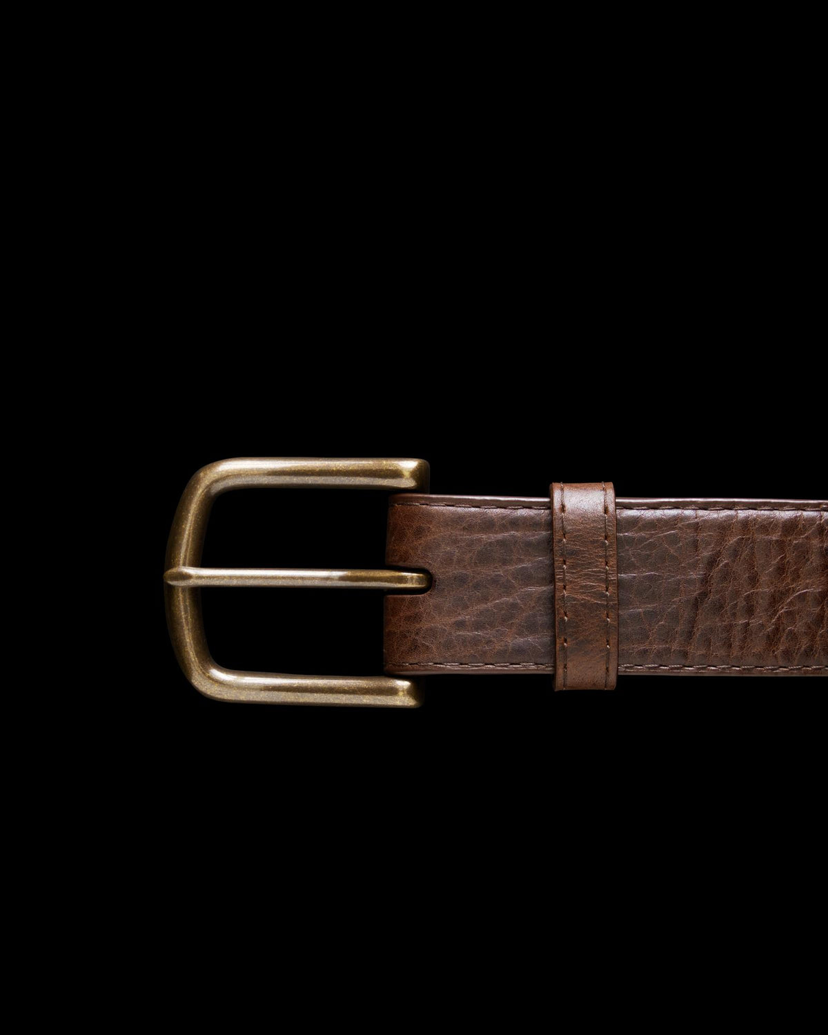 Front view of Men's Bison Belt II - Hickory on plain background