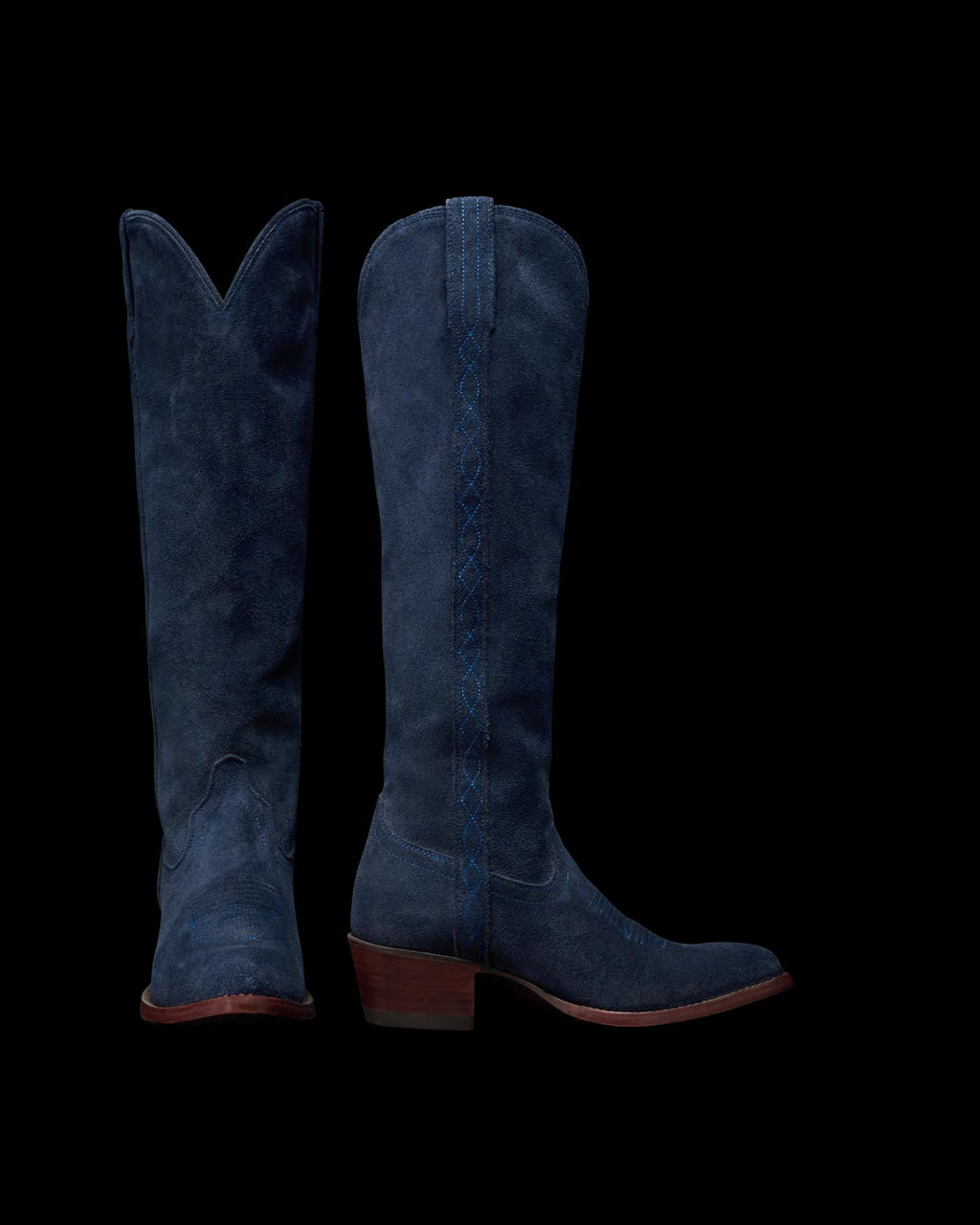 Pair view of The Abby Cavalier - Eclipse Suede on plain background