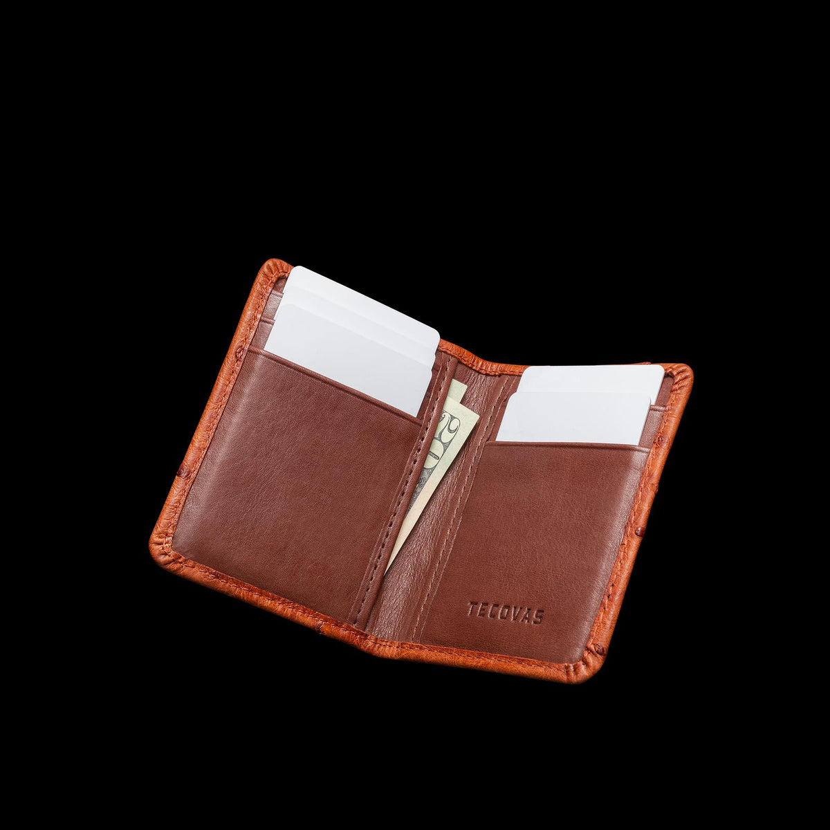 Front view of Bifold Card Case - Pecan on plain background