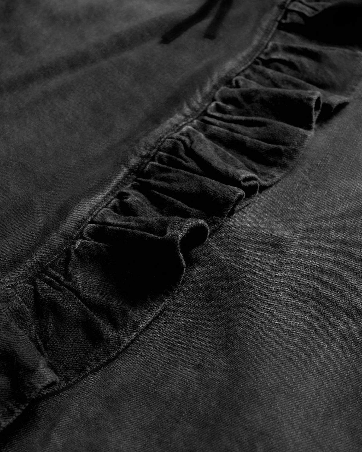 Closeup view of Women's Rodeo Maxi Denim Skirt - Black