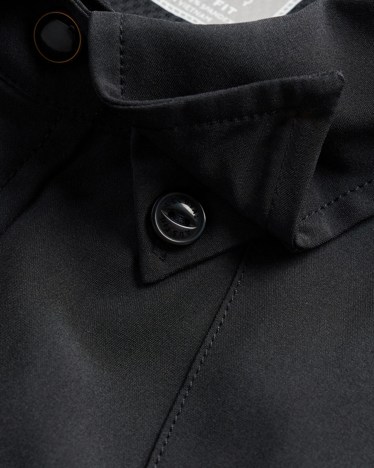 Closeup detail view of Men's Performance Western Pearl Snap SS - Black