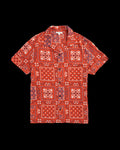 Front view of Men's Lakeside Camp Shirt - Terracotta/Multi on plain background