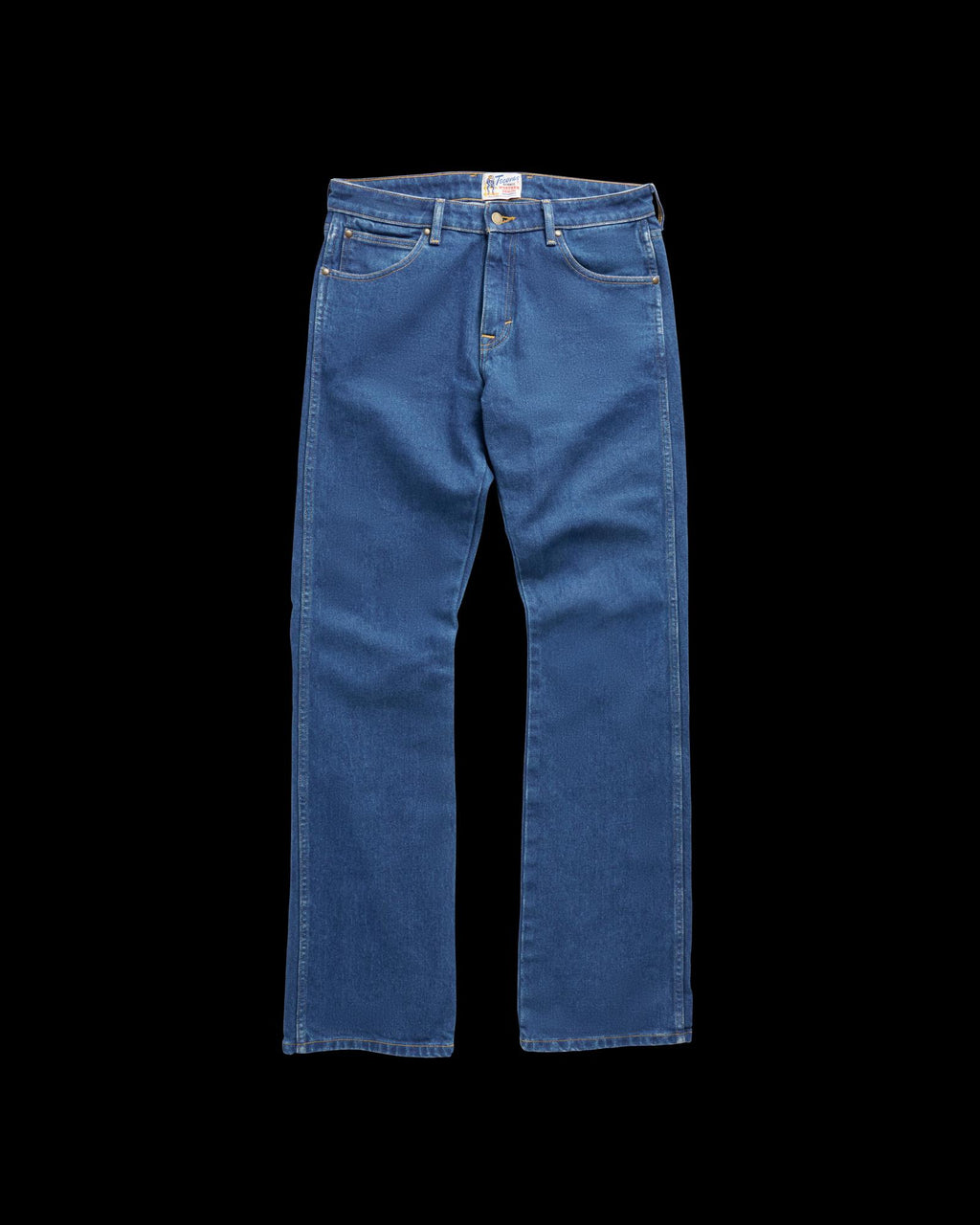 Front view of Men's Modern Bootcut Heritage Denim - Medium Blue on plain background