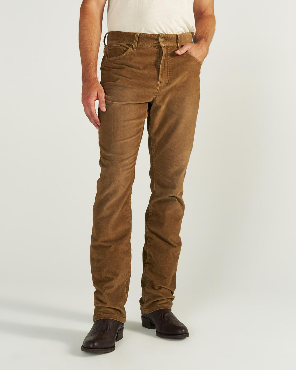 View of Men's Slim Straight Stretch Corduroy - Olivewood