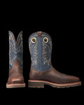 Pair view of LongHaul Waterproof Square Composite Toe Work Boot - Rust Cowhide on plain background