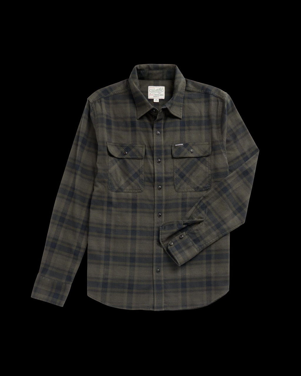 Front view of Men's Essential Flannel - Black/Gray on plain background