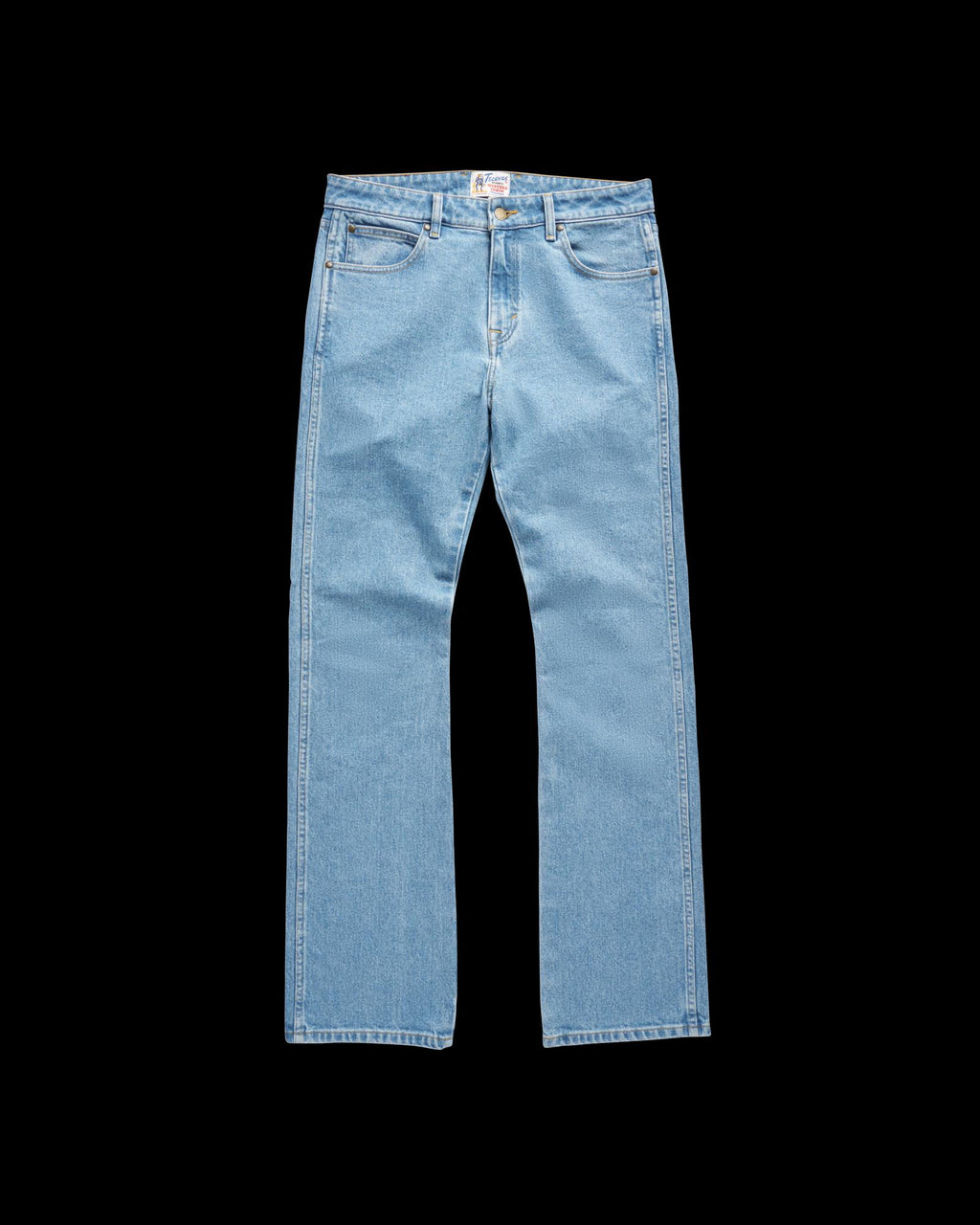 Front view of Men's Modern Bootcut Heritage Denim - Light Blue on plain background