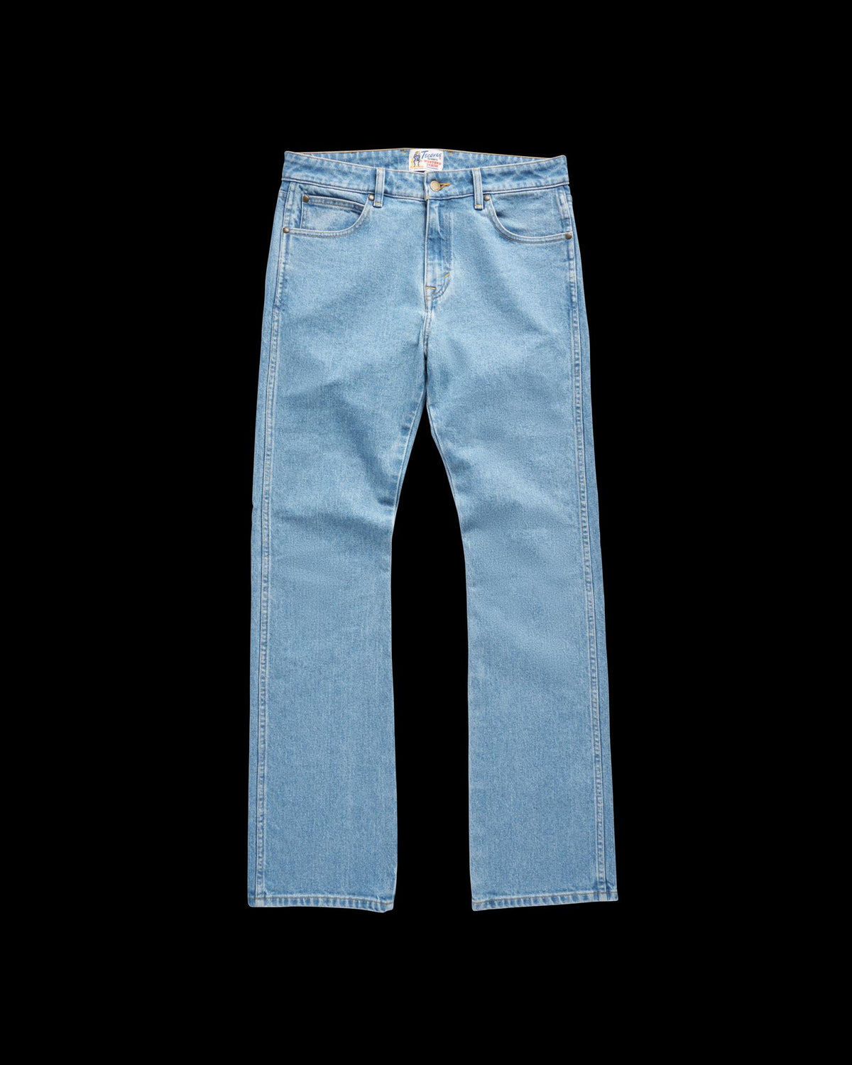 Front view of Men's Modern Bootcut Heritage Denim - Light Blue on plain background